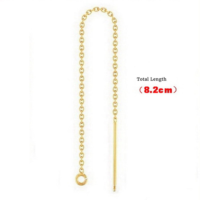 2pcs 14K gold filled chain earwire  jewellery findings chain 82mm length , 1.2mm thickness with 3mm ring chain