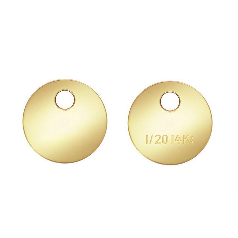 5pcs 14K gold filled round stamping discs, round stamping blanks, round pendant / charm /beads, 4mm button charm