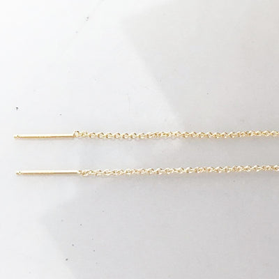 2pcs 14K gold filled chain earwire  jewellery findings chain 82mm length , 1.2mm thickness with 3mm ring chain