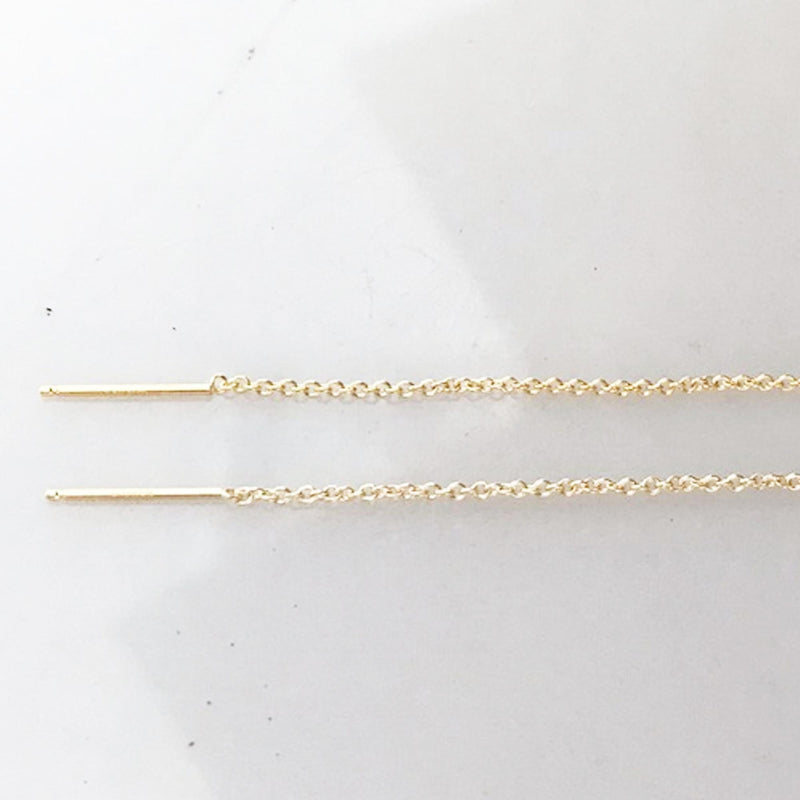 2pcs 14K gold filled chain earwire  jewellery findings chain 82mm length , 1.2mm thickness with 3mm ring chain