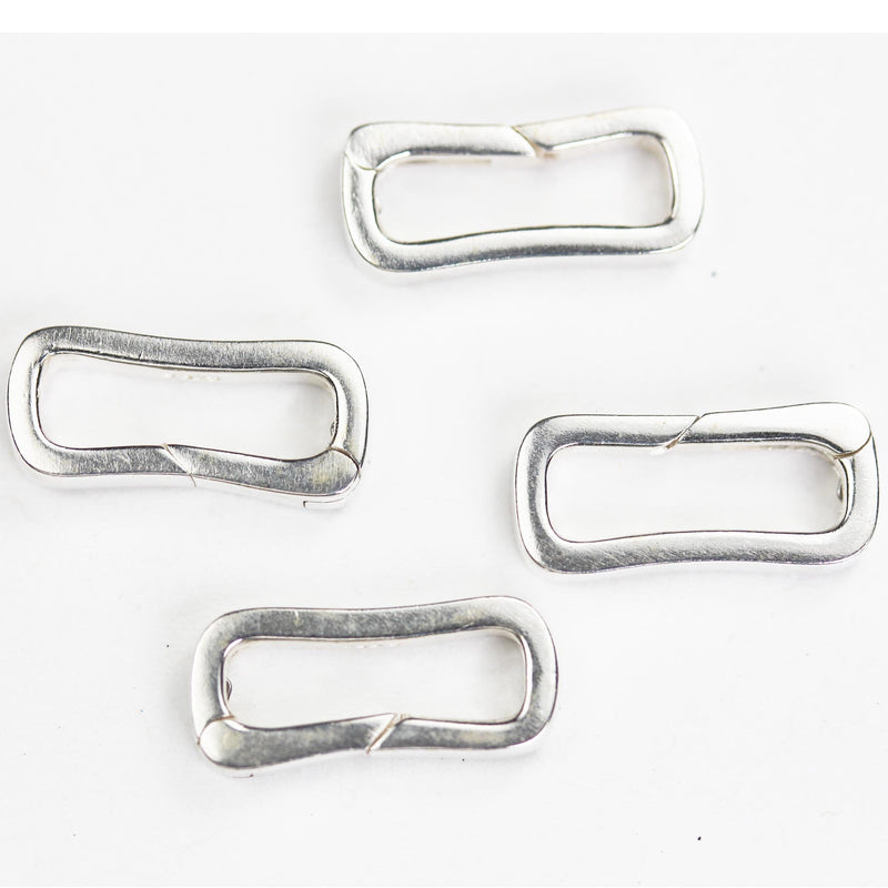 Necklace clasp 1pc 925 sterling silver jewellery findings open ring clasp,16*8mm oval, 2.5mm thickness