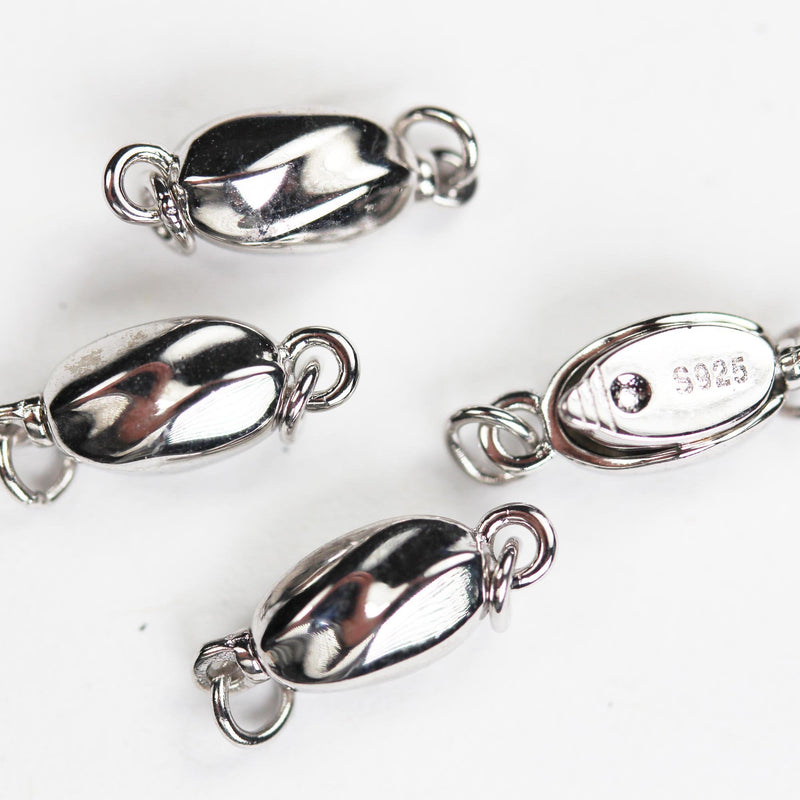 Necklace clasp 1pc 925 sterling silver jewellery findings box clasp,8.5*5mm with 3.5mm closed ring