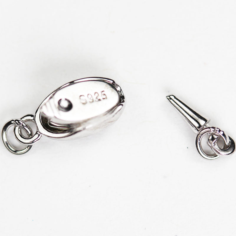 Necklace clasp 1pc 925 sterling silver jewellery findings box clasp,8.5*5mm with 3.5mm closed ring