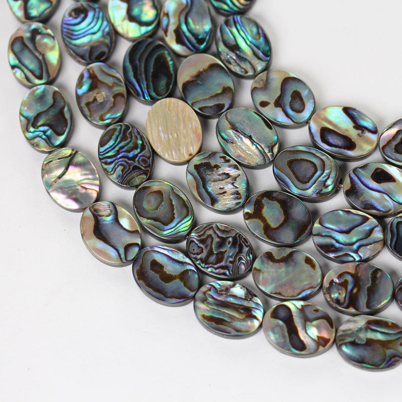 Abalone Shell, 16.5*12.5mm Oval Beads Strand, One full strand , about 25 beads , 0.6mm