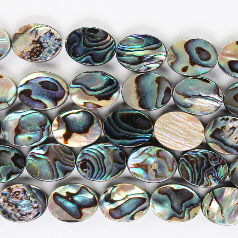 Abalone Shell, 16.5*12.5mm Oval Beads Strand, One full strand , about 25 beads , 0.6mm