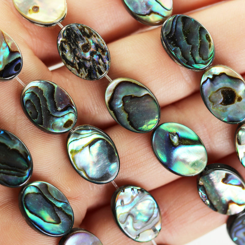 Abalone Shell, 16.5*12.5mm Oval Beads Strand, One full strand , about 25 beads , 0.6mm