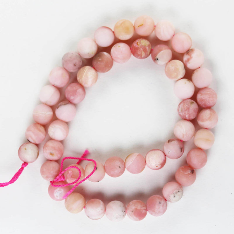 Matte pink opal, 8mm round gemstone, full strand gemstone beads,15.5", 1mm hole