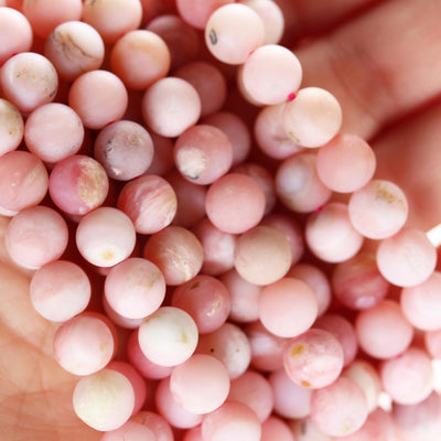 Matte pink opal, 8mm round gemstone, full strand gemstone beads,15.5", 1mm hole