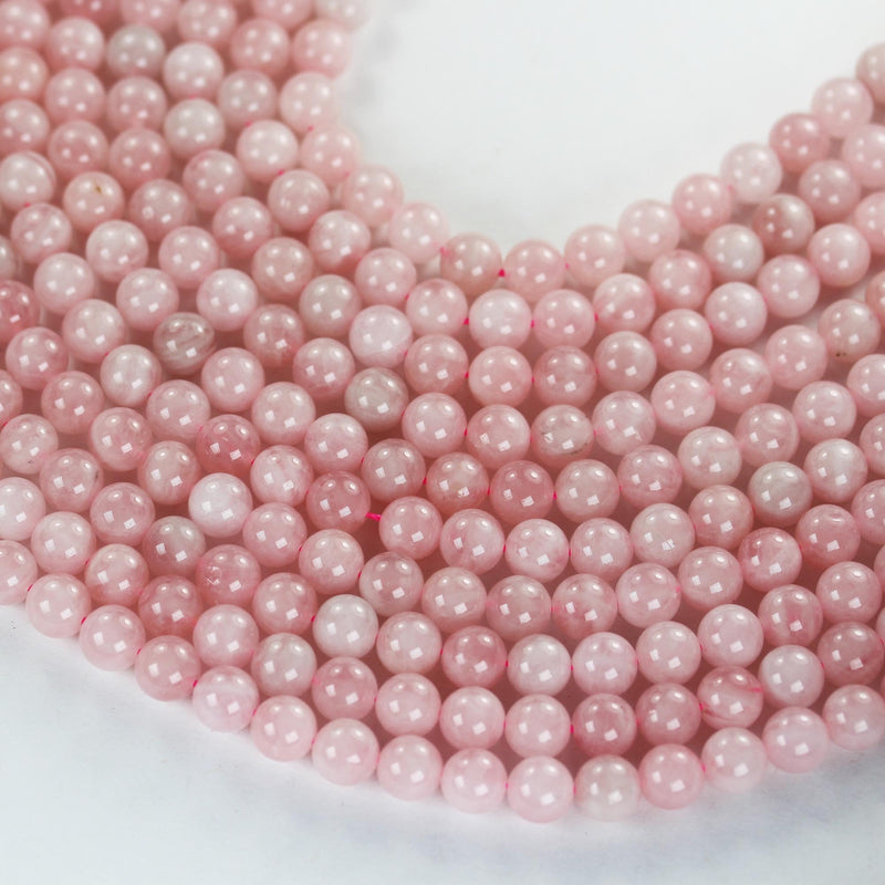 Genuine Natural Madagascar Rose Quartz Gemstone, Pink 8mm round strand, 16" strand, about 47 beads, hole 1mm