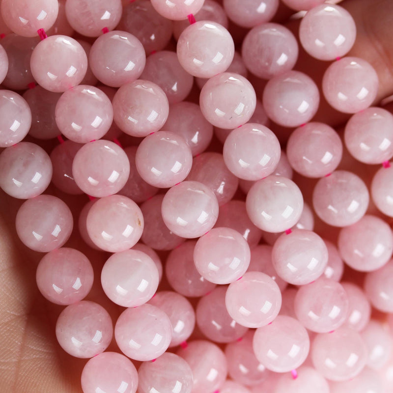 Genuine Natural Madagascar Rose Quartz Gemstone, Pink 8mm round strand, 16" strand, about 47 beads, hole 1mm