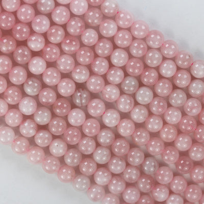 Genuine Natural Madagascar Rose Quartz Gemstone, Pink 8mm round strand, 16" strand, about 47 beads, hole 1mm