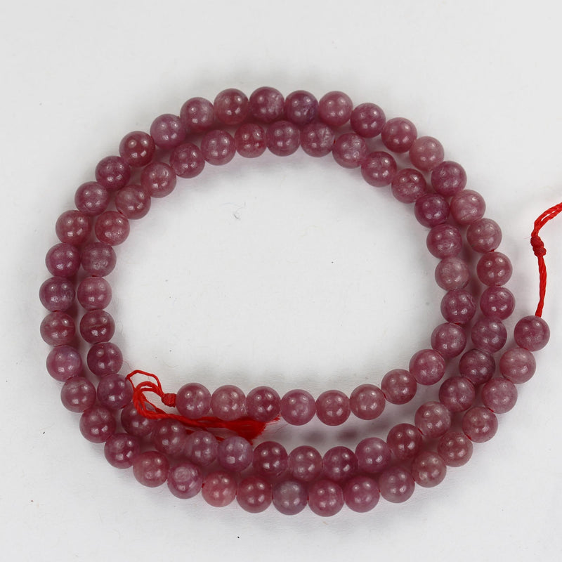 Natural Ruby, 5mm Round Natural Gemstone Beads, 15.5 inch, 0.8mm hole, about 80 beads