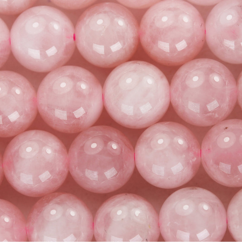 Genuine Natural Madagascar Rose Quartz Gemstone, Pink 8mm round strand, 16" strand, about 47 beads, hole 1mm