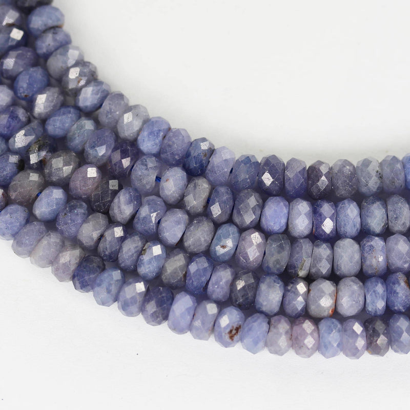 Natural Tanzanite, 7*4mm faceted rondelle gemstone strand, 15.5inch, about 100 beads, 0.8mm hole