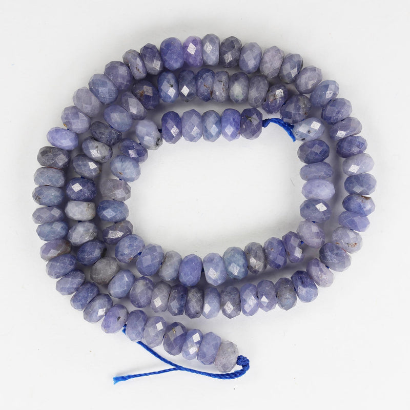 Natural Tanzanite, 7*4mm faceted rondelle gemstone strand, 15.5inch, about 100 beads, 0.8mm hole