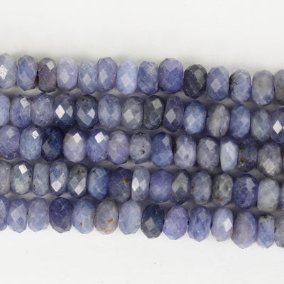 Natural Tanzanite, 7*4mm faceted rondelle gemstone strand, 15.5inch, about 100 beads, 0.8mm hole