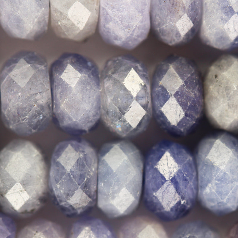 Natural Tanzanite, 7*4mm faceted rondelle gemstone strand, 15.5inch, about 100 beads, 0.8mm hole