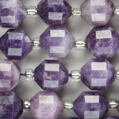 Natural Lepidolite, 8*7mm faceted oval beads gemstone, one full strand, 15.5 inch,about 38 beads, 1mm hole