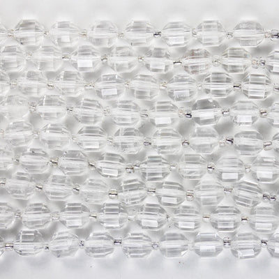 Natural Clear Quartz, 8*7 mm faceted oval beads gemstone, one full strand , about 48 beads, 1mm hole