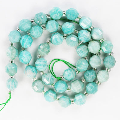 Natural Amazonite Beads, 8*7.5mm faceted oval beads gemstone, 15.5inch, about 36 beads, 1mm hole