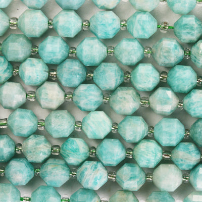 Natural Amazonite Beads, 8*7.5mm faceted oval beads gemstone, 15.5inch, about 36 beads, 1mm hole