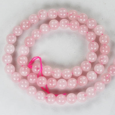 Genuine Natural Madagascar Rose Quartz Gemstone, Pink 6mm round strand, 16" strand, about 60 beads, hole 1mm