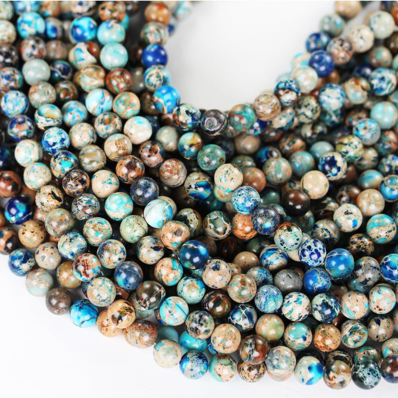 Blue Impression Jasper, 8mm round Blue Jasper gemstone, one full strand beads, 16inch, about 50 beads, 1mm hole