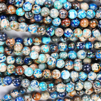 Blue Impression Jasper, 8mm round Blue Jasper gemstone, one full strand beads, 16inch, about 50 beads, 1mm hole