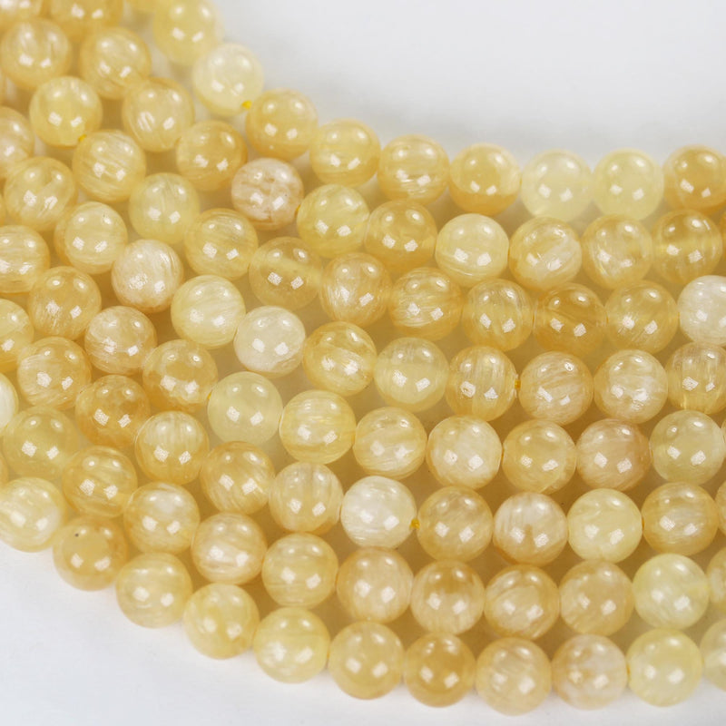 Natural Honey Yellow Calcite, 10mm round gemstone, one full strand 40 beads , gemstone beads, 16", 1mm hole