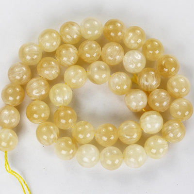 Natural Honey Yellow Calcite, 10mm round gemstone, one full strand 40 beads , gemstone beads, 16", 1mm hole