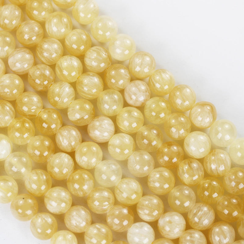 Natural Honey Yellow Calcite, 10mm round gemstone, one full strand 40 beads , gemstone beads, 16", 1mm hole