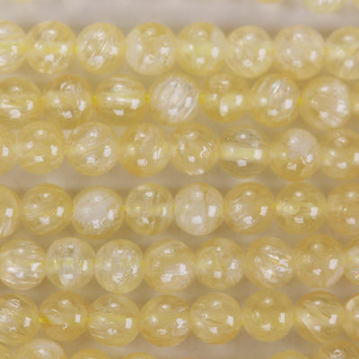 Natural Honey Yellow Calcite, 4mm round gemstone, one full strand 90 beads , gemstone beads, 16", 0.6mm hole