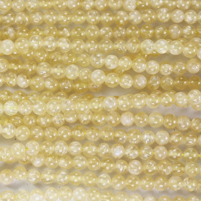 Natural Honey Yellow Calcite, 4mm round gemstone, one full strand 90 beads , gemstone beads, 16", 0.6mm hole