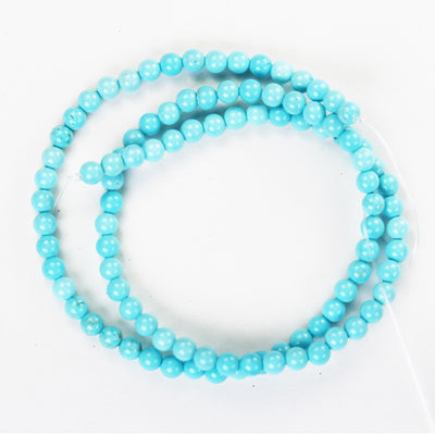 Turquoise, 4mm round , 15.5 inch, gemstone strand, blue &brown color, about 90 pcs