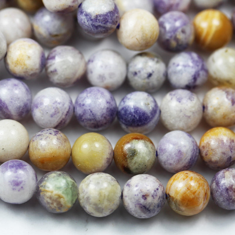 8mm Natural Petrified Fluorite, Natural Gemstone Beads, Round Shape beads,15.5inch, about 50 beads, 1mm hole