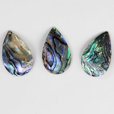 2pcs Natural Abalone Shell Pendant, Teardrop Shape top drilled, size 18mm*30mm, 1mm hole