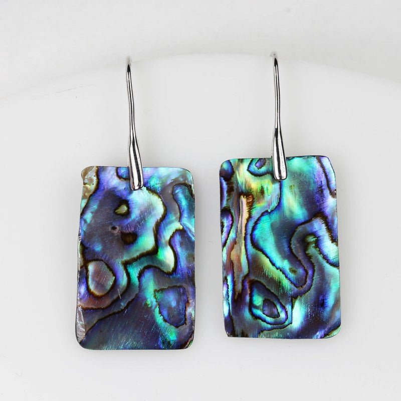 2pcs Natural Abalone Shell Pendant, Rectangular Shape top drilled, size 18mm*28mm, 1mm hole