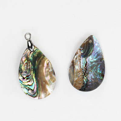 2pcs Natural Abalone Shell Pendant, Teardrop Shape top drilled, size 18mm*30mm, 1mm hole