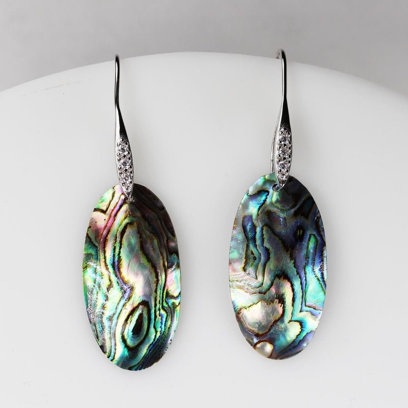 2pcs Natural Abalone Shell Pendant, Oval Shape top drilled, size 16mm*30mm, 1mm hole