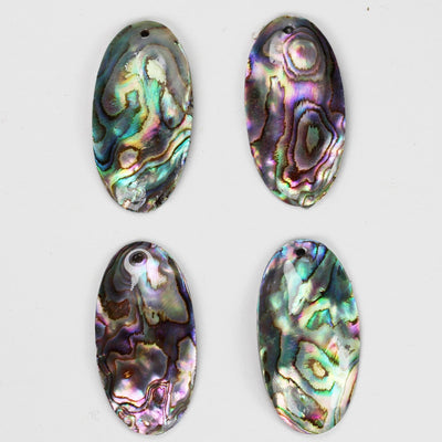 2pcs Natural Abalone Shell Pendant, Oval Shape top drilled, size 16mm*30mm, 1mm hole