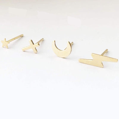 Earring Findings 1 pair 14k Gold Filled Jewellery Making Findings Earstud Earring Post , Star/Moon/Lighting/Cross