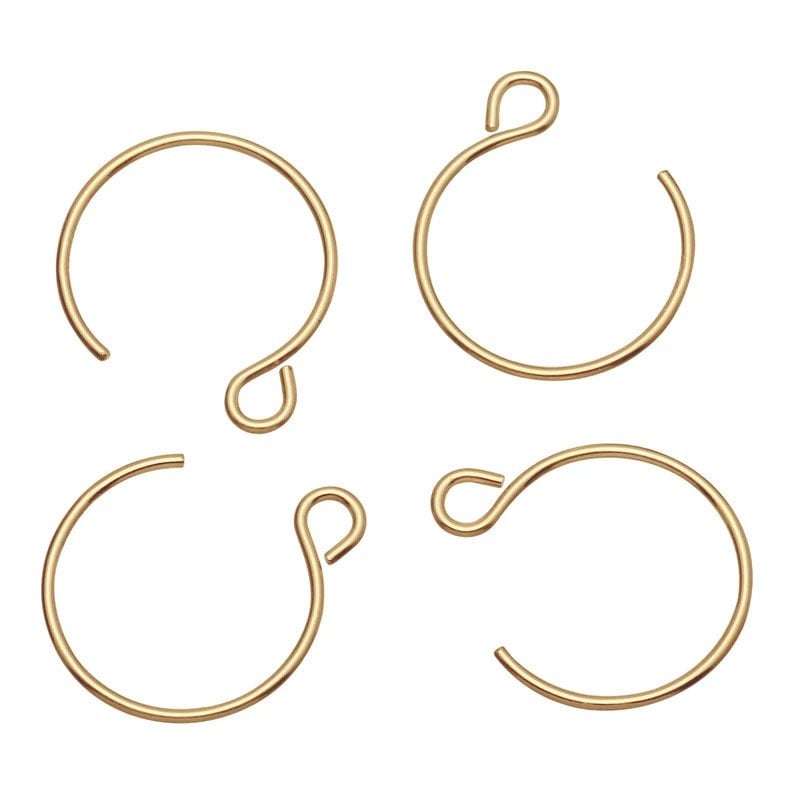 4pcs 14k Gold Filled French Earrings  Jewellery Findings Earwire, 13mm Fishhook  , Earring Hook 22gauge thick