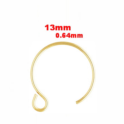 4pcs 14k Gold Filled French Earrings  Jewellery Findings Earwire, 13mm Fishhook  , Earring Hook 22gauge thick