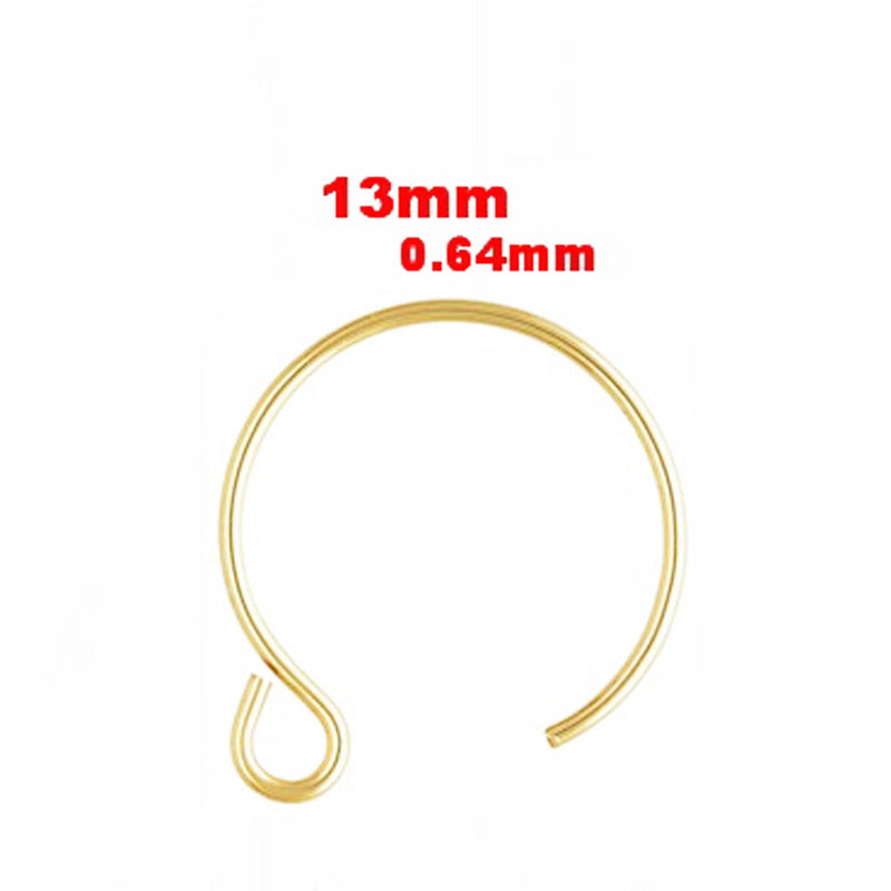 4pcs 14k Gold Filled French Earrings  Jewellery Findings Earwire, 13mm Fishhook  , Earring Hook 22gauge thick