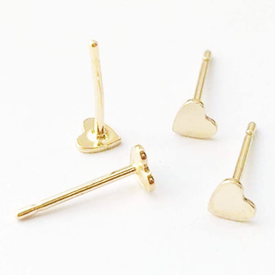 Earring Findings 1 pair 14k Gold Filled Jewellery Making Findings Earstud Earring Post , Round/Heart/Square