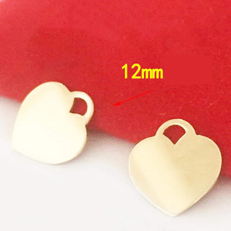 1pc 14k Gold Filled Heart Charm/Pendant/Beads, 12mm, 2mm hole Heart Charm