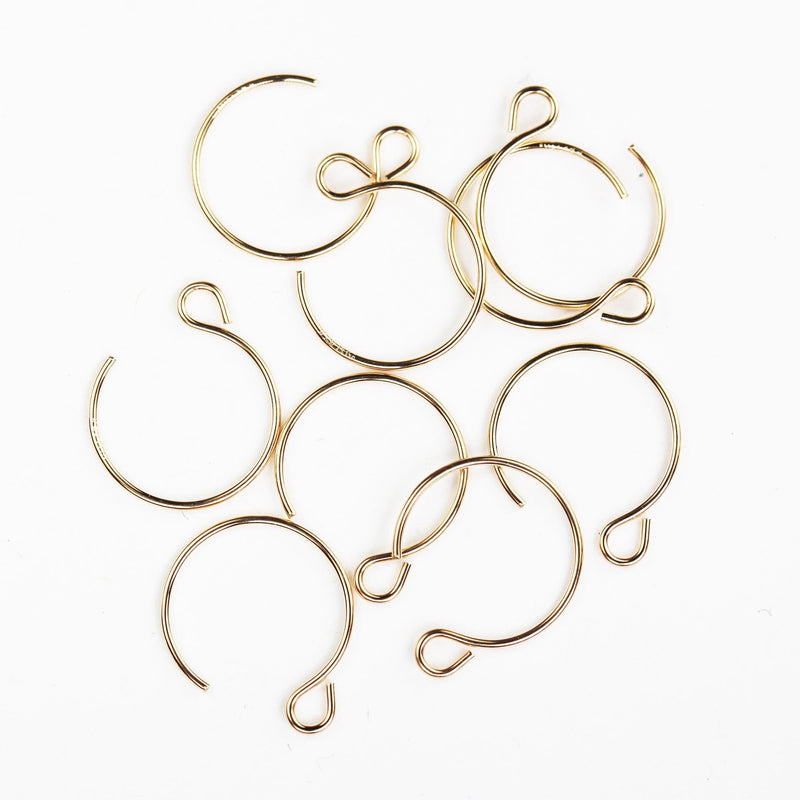 4pcs 14k Gold Filled French Earrings  Jewellery Findings Earwire, 13mm Fishhook  , Earring Hook 22gauge thick