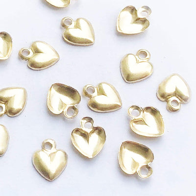 5pcs 14k Gold Filled Heart Charm/Pendant/beads, 4.8*6.1mm, 1mm hole Heart Charm