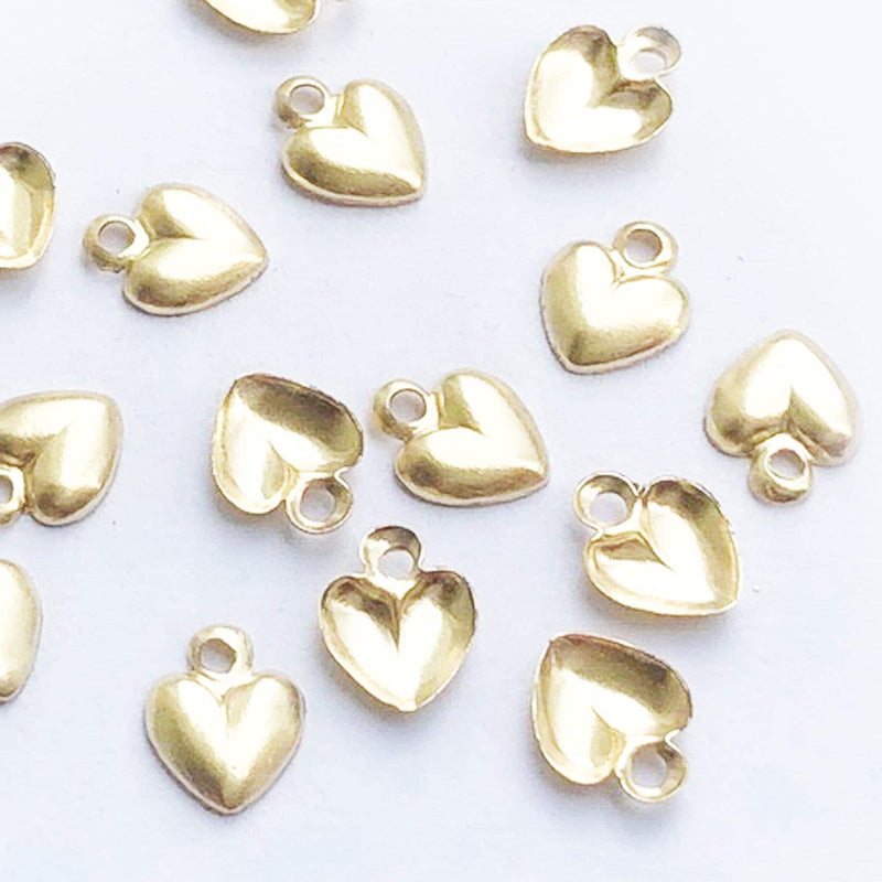 5pcs 14k Gold Filled Heart Charm/Pendant/beads, 4.8*6.1mm, 1mm hole Heart Charm