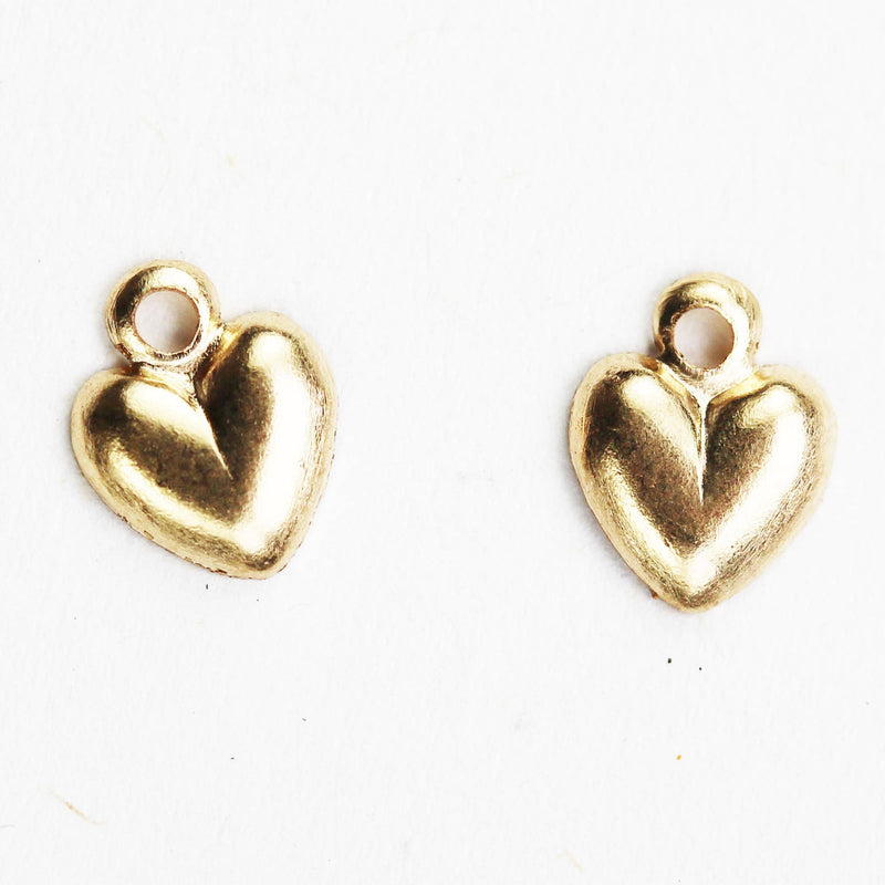 5pcs 14k Gold Filled Heart Charm/Pendant/beads, 4.8*6.1mm, 1mm hole Heart Charm